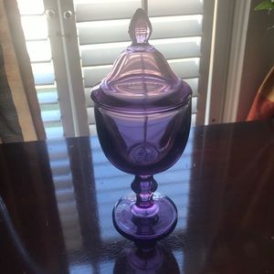 Vintage Amethyst/Purple Covered Candy Jar.